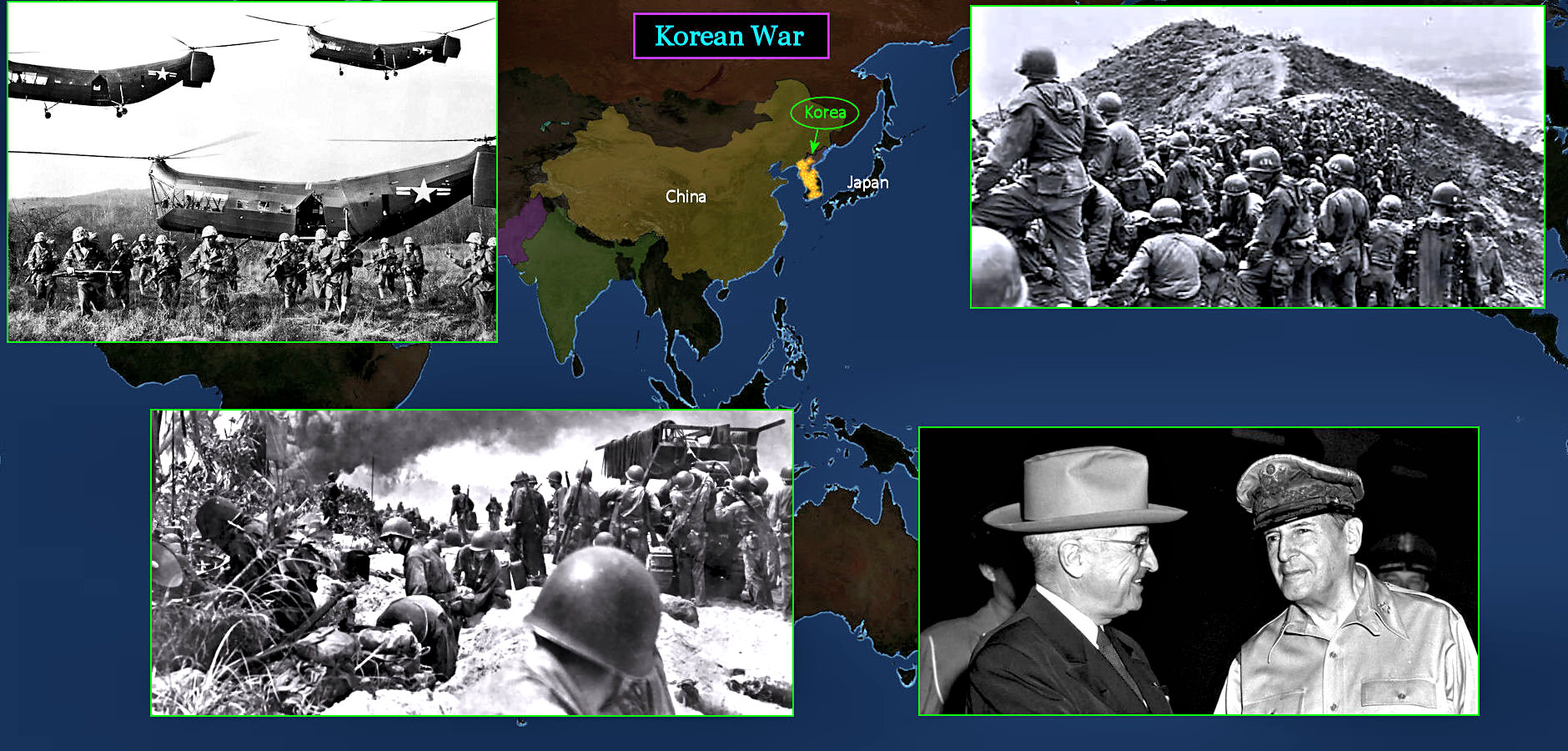 Korean War, 1950-53 map